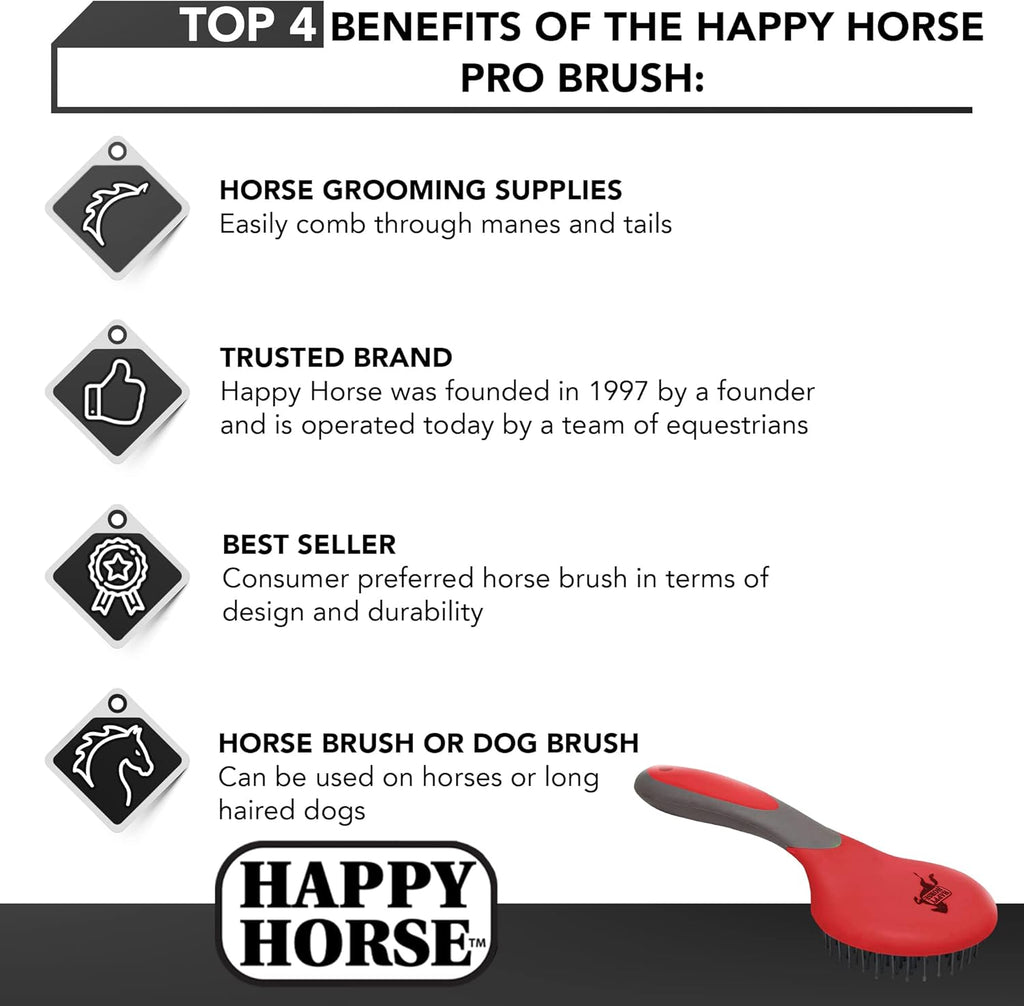 Happy Horse Mane & Tail Brush + Shapley’s M-T-G Plus 32oz Equine Grooming Kit