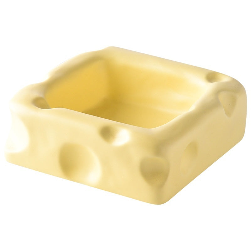 Creative Cheese-shaped Ceramic Bowl Cute Cat Food Dish