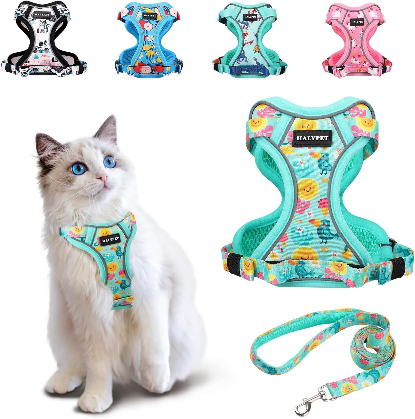 Cat Harness and Leash Set Escape Proof Reflective Adjustable Vest
