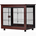 31-Inch Furniture Style Pet Dog Crate Cage with Wooden Structure