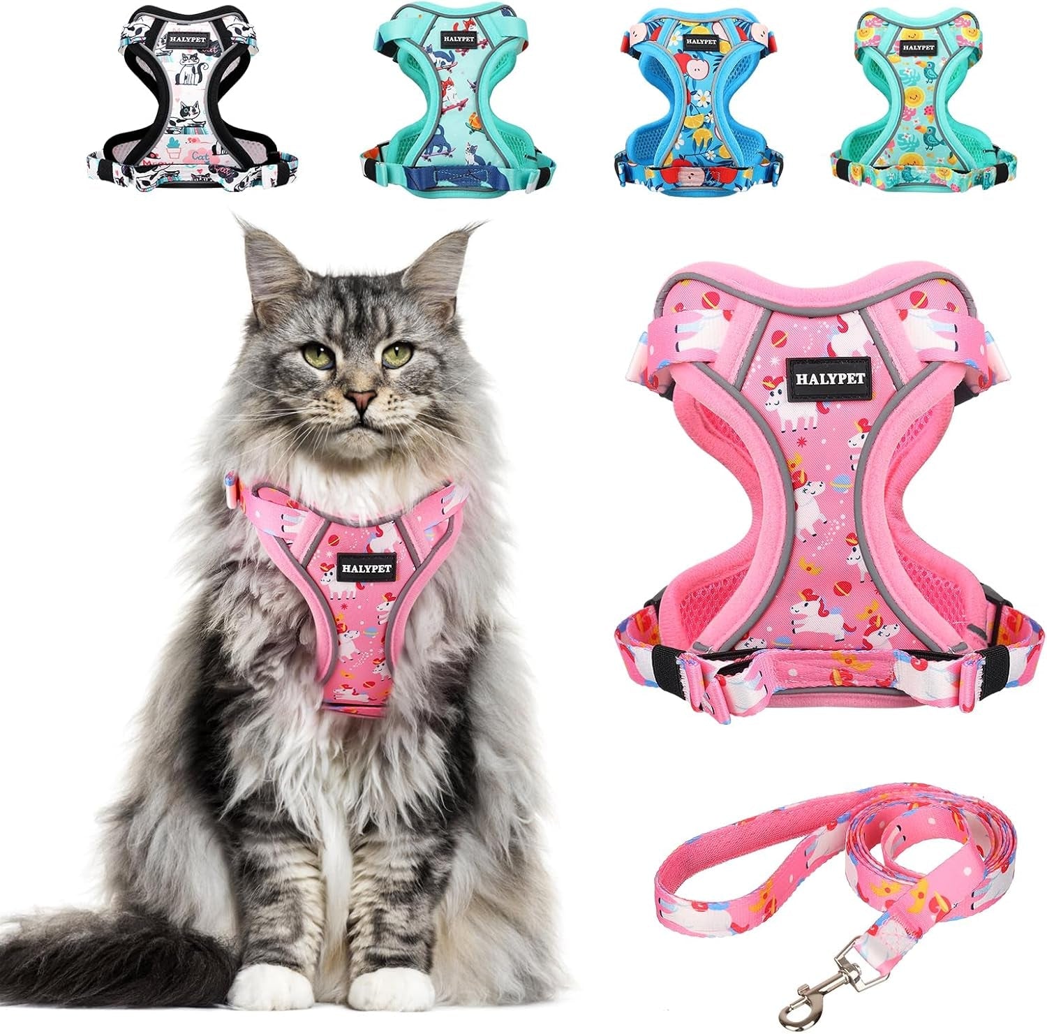 Cat Harness and Leash Set Escape Proof Reflective Adjustable Vest