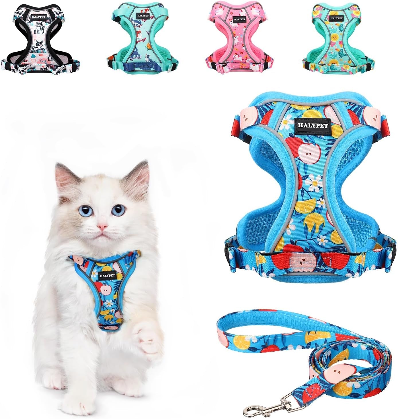 Cat Harness and Leash Set Escape Proof Reflective Adjustable Vest