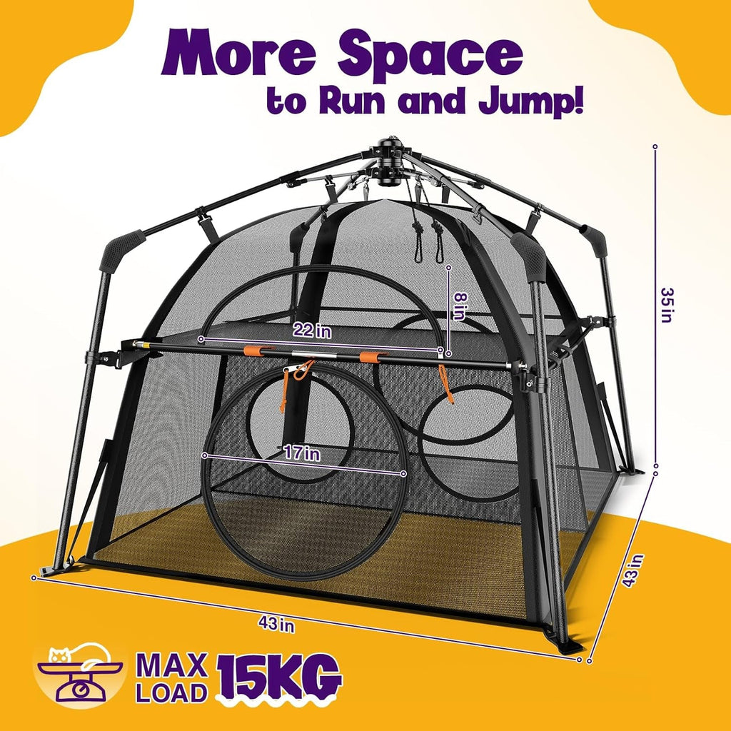 Extra Large Outdoor Catio Cat Enclosure Foldable 2 Tier Cat Tent Playpen