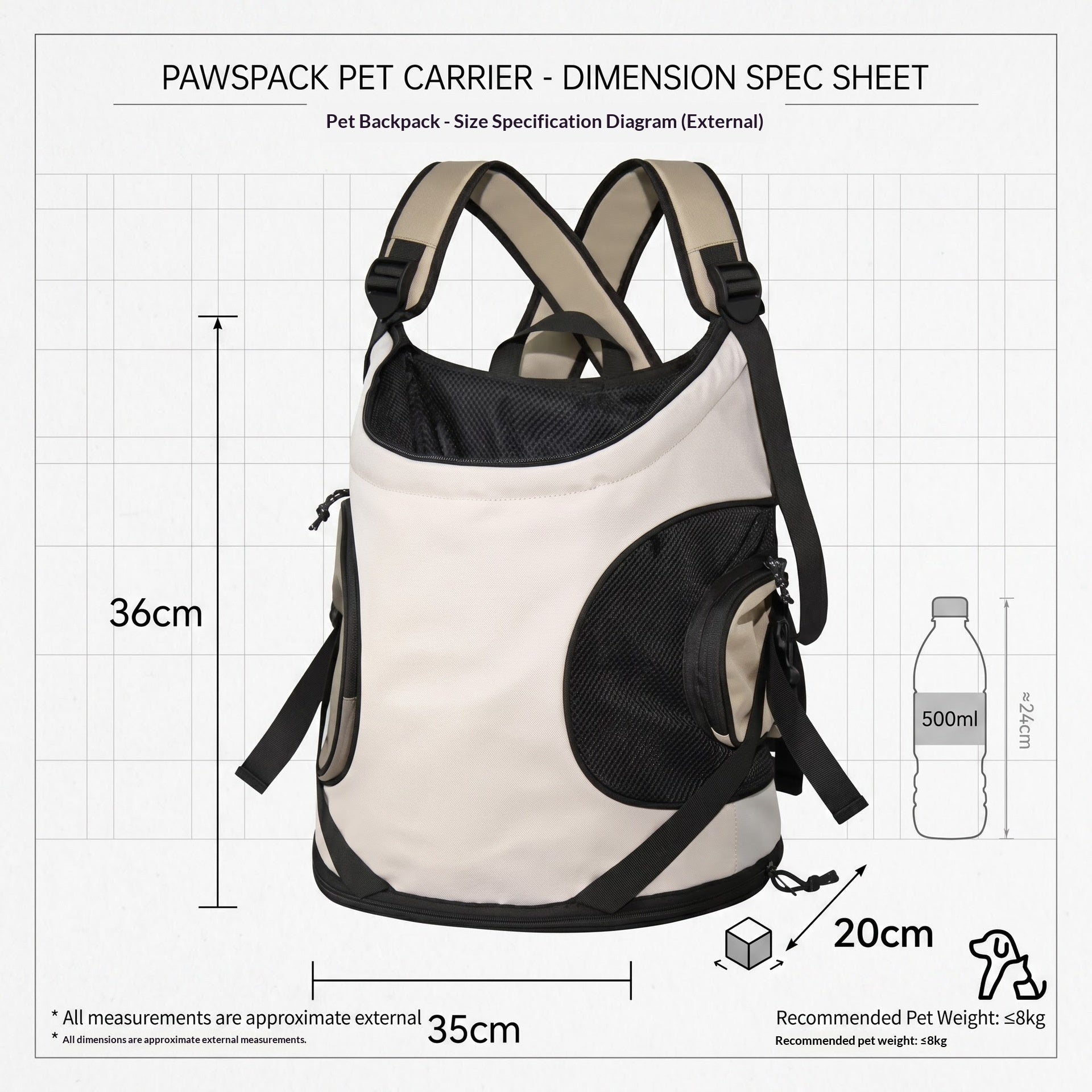 Pet Portable Breathable Cat Backpack With Shoulder Straps