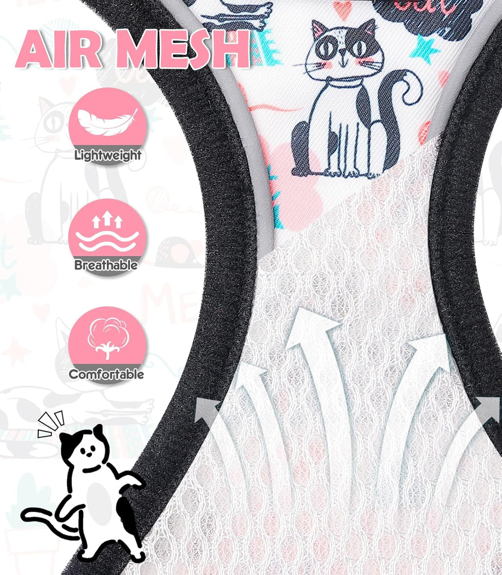 Cat Harness and Leash Set Escape Proof Reflective Adjustable Vest