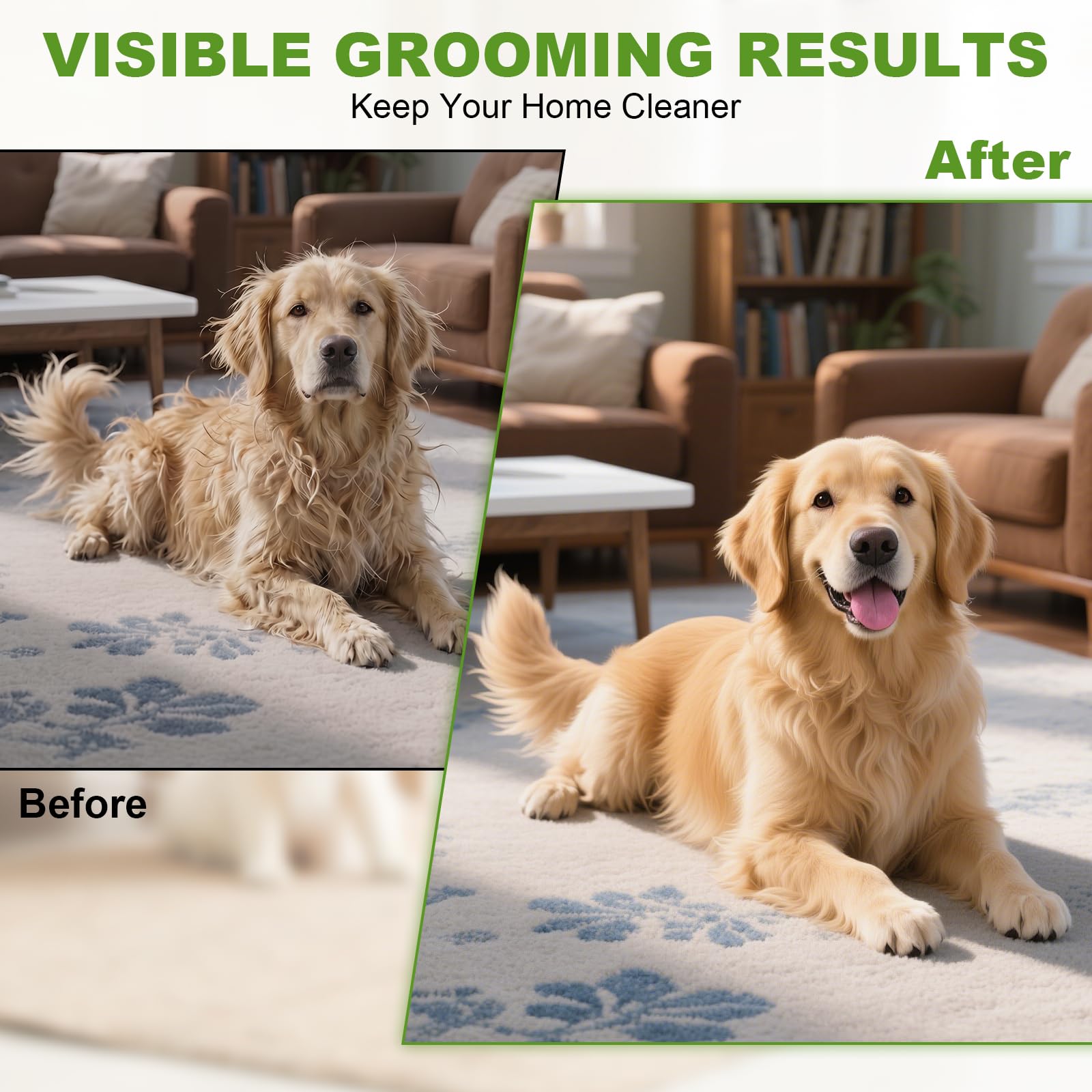 2026 New Double-Sided Dematting Comb For Dogs & Cats, Pet Grooming Tool For Long Haired Thick Double Coat Pets, Undercoat Rake Deshedding Brush For Tangles Matted Shedding Fur
