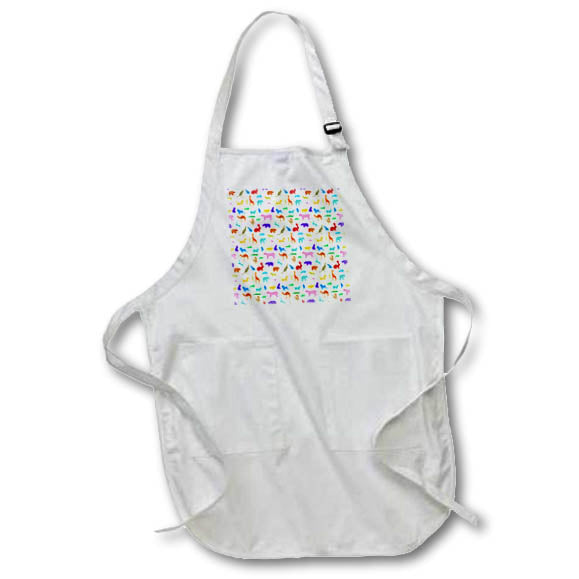 Apron - A pattern of colorful silhouettes of animals and pets for anyone Alexis Design - Pattern Animals