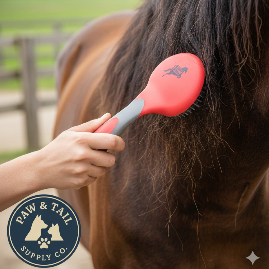 Happy Horse Mane & Tail Brush + Shapley’s M-T-G Plus 32oz Equine Grooming Kit