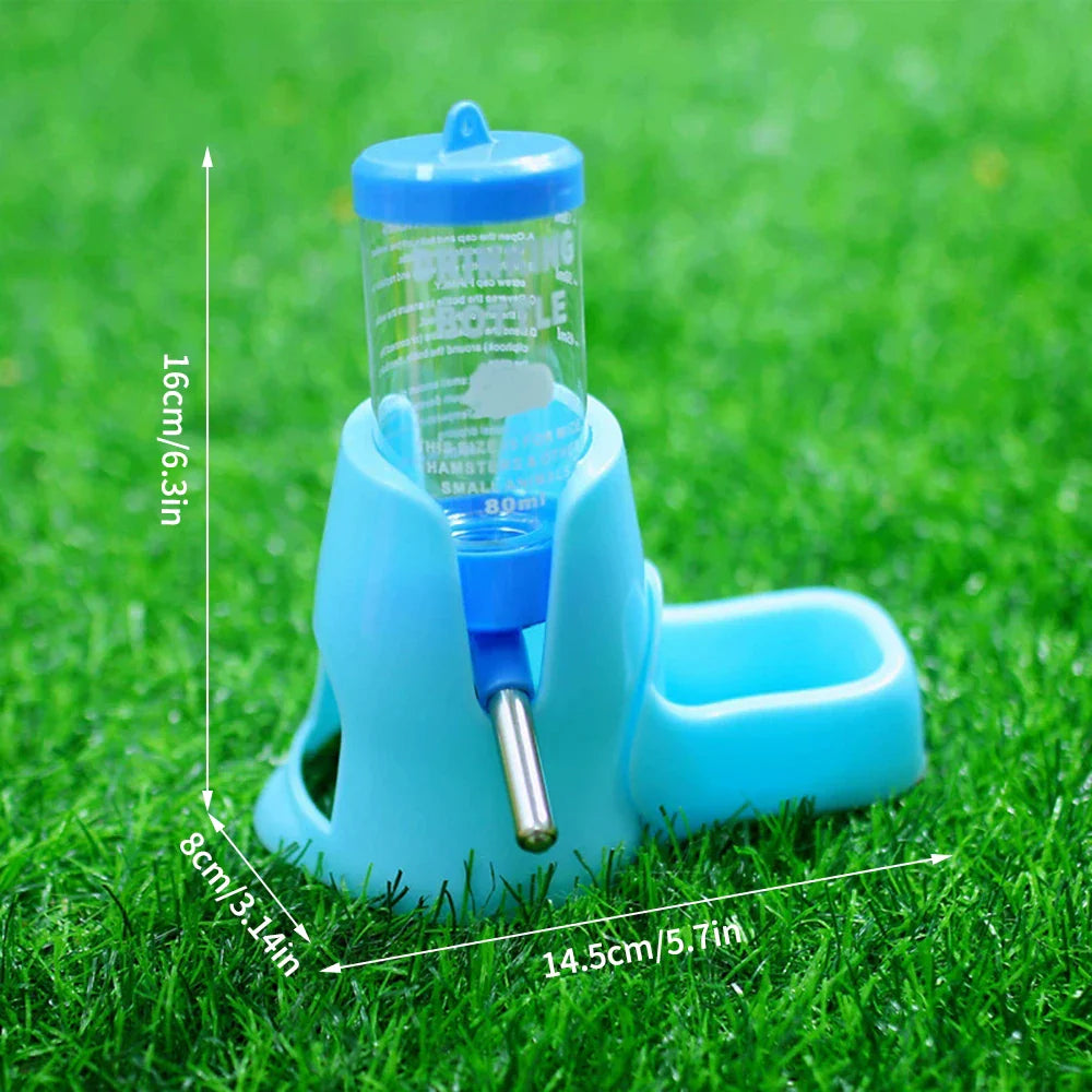 Random Automatic Water Bottle Drinking Feeder Dispenser Bottle 80ML with Food Feeder Station bowl Pet Container for Small Animal