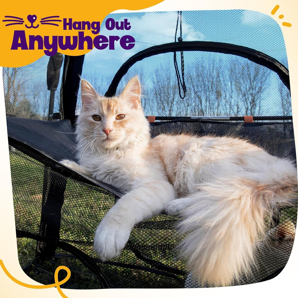 Extra Large Outdoor Catio Cat Enclosure Foldable 2 Tier Cat Tent Playpen