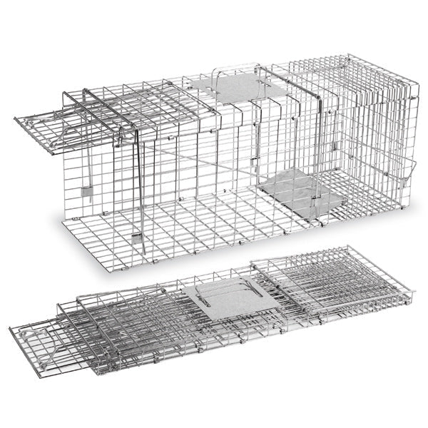 Large Foldable Live Animal Cage Trap – Humane Cat & Wildlife Trap